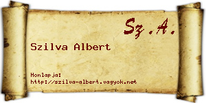 Szilva Albert névjegykártya